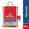 Authentic Royal Naturally Aged Long Grain Indian White Basmati Rice, 20 lb.